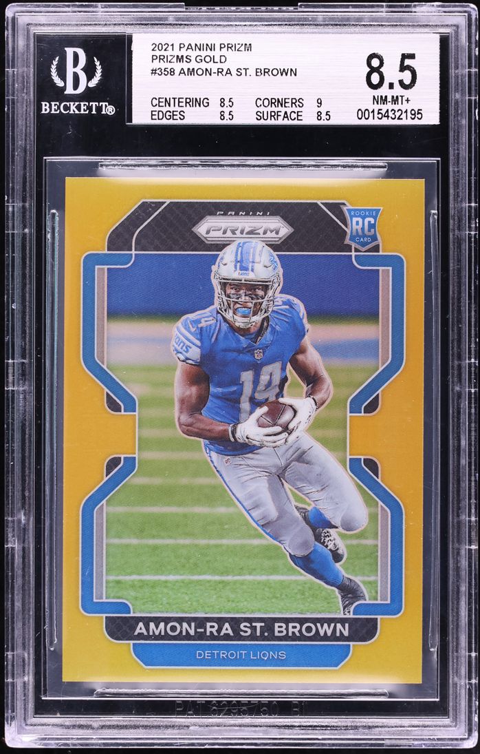 2021 Panini Prizm Gold Amon-Ra St. Brown ROOKIE /10 #358 BGS 8.5 NM-MT+ - Photo 1
