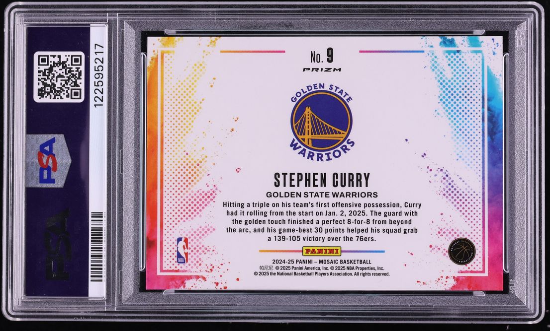 2024 Panini Mosaic Color Blast Stephen Curry #9 PSA 10 GEM MINT - Photo 2