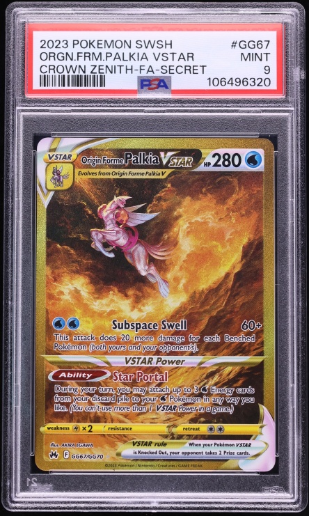 2023 Pokemon SWSH Crown Zenith Gold Rare Origin Forme Palkia VSTAR #GG67 PSA 9 MINT