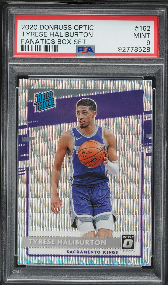 2020 Donruss Optic Fanatics Box Set Prizm Tyrese Haliburton ROOKIE #162 PSA 9 MINT