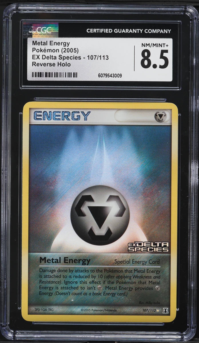 2005 Pokemon EX Delta Species Reverse Holo Metal Energy #107 CGC 8.5 NM-MT+