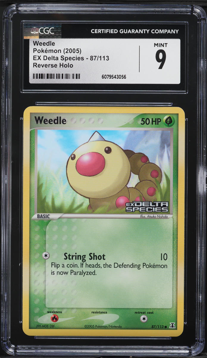 2005 Pokemon EX Delta Species Reverse Holo Weedle #87 CGC 9 MINT