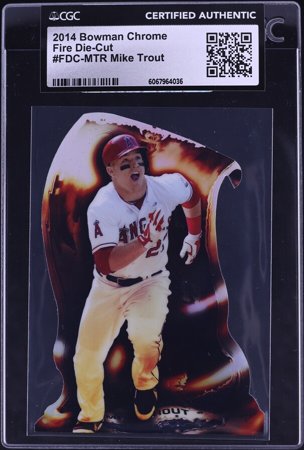 2014 Topps Chrome Sliding Xfractor Mike Trout #1 PSA 9 MINT on