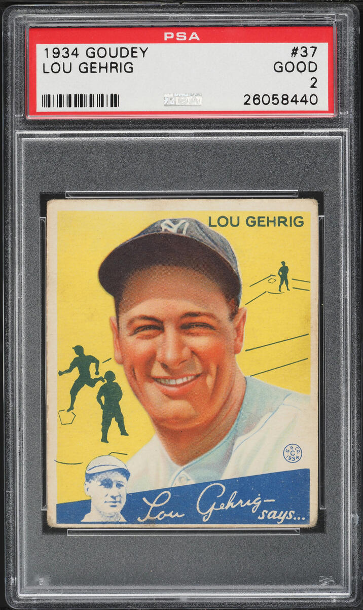 1934 Goudey Lou Gehrig #37 PSA 2 GD
