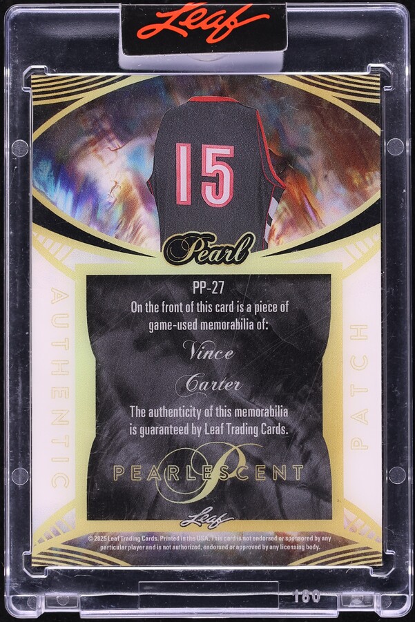 2025 Leaf Pearl Pearlescent Green Spectrum Vince Carter PATCH 6/6 #PP-27