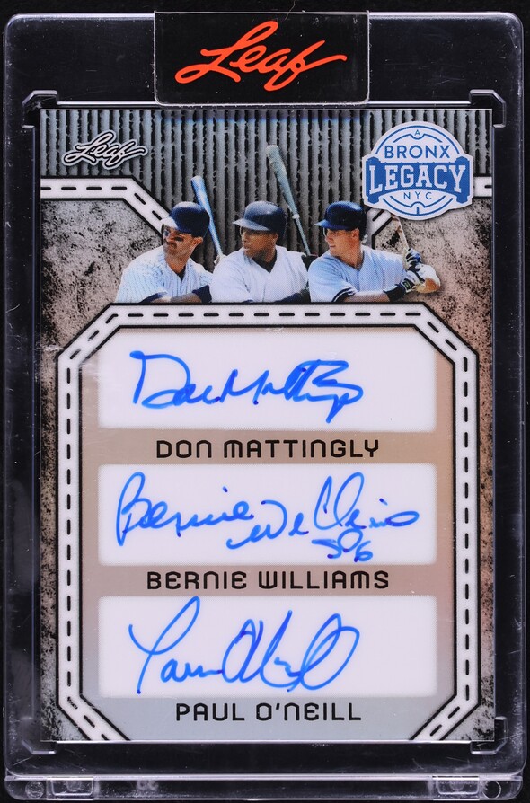 2025 Leaf A Bronx Legacy Triple Don Mattingly Bernie Williams Paul O'Neill AUTO /12 #TA-4