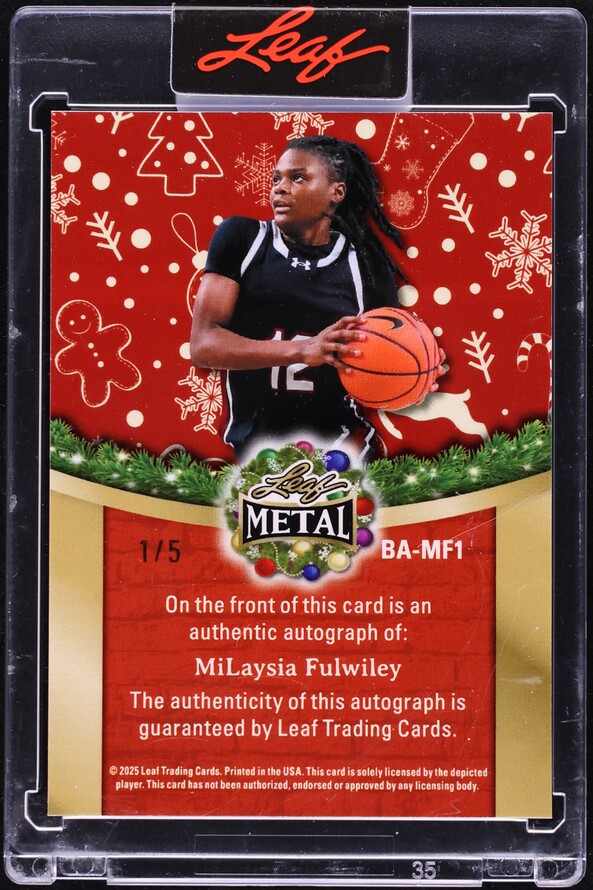 2025 Leaf Metal Happy Holidays Elf On The Shelf Snowflake MiLaysia Fulwiley AUTO 1/5 #BA-MF1