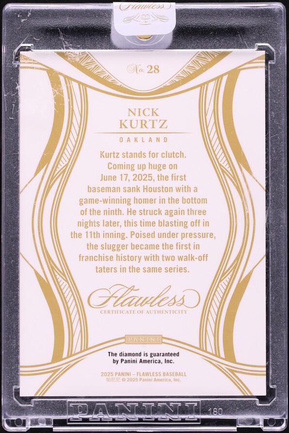 2025 Panini Flawless Diamond Gems Nick Kurtz ROOKIE /25 #28