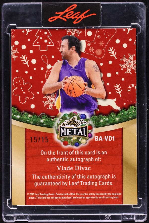 2025 Leaf Metal Happy Holidays Prismatic Candy Cane Vlade Divac AUTO 15/15 #BA-VD1