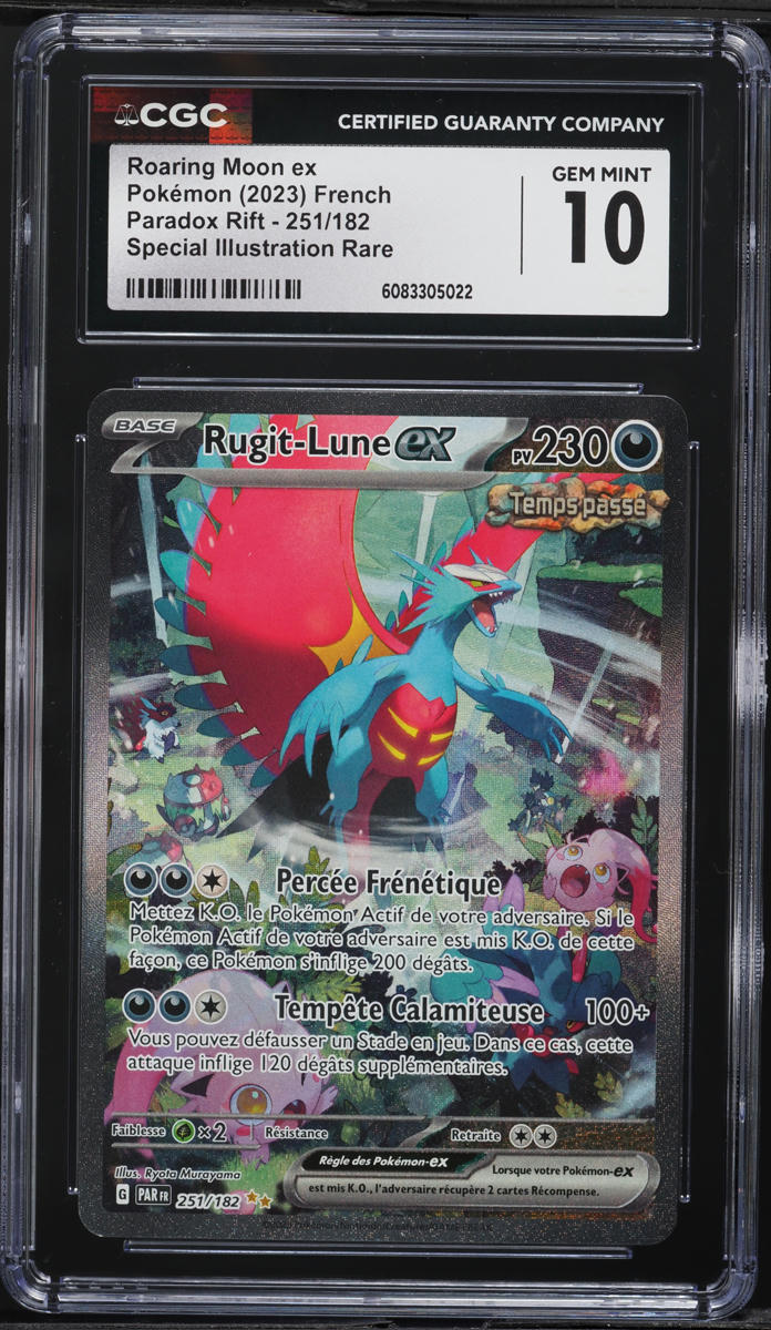 2023 Pokemon French SV Paradox Rift SIR Roaring Moon ex #251 CGC 10 GEM MINT - Main Image