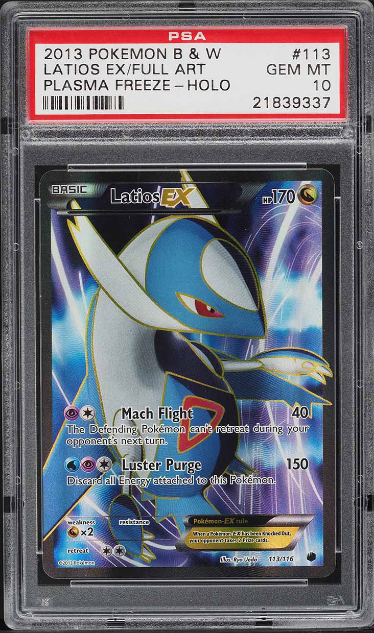 2013 Pokemon Black & White Plasma Freeze Full Art Latios EX #113 PSA 10 GEM MINT