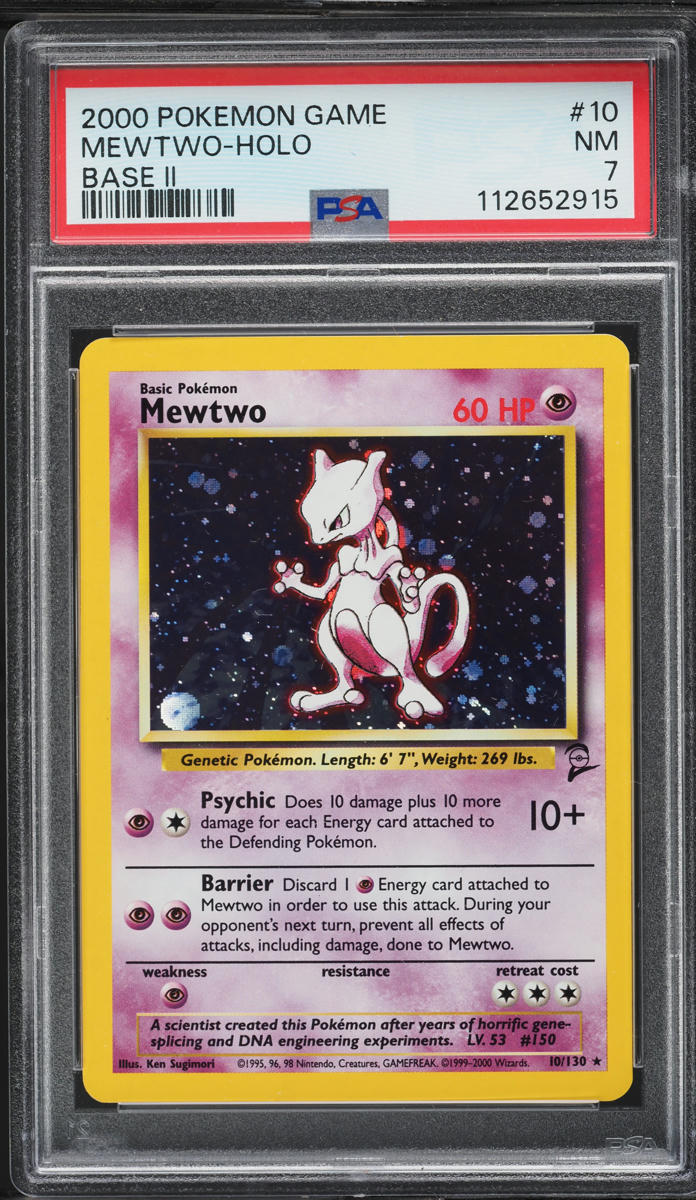 2000 Pokemon Base Set 2 Holo Mewtwo #10 PSA 7 NRMT on Fanatics Collect