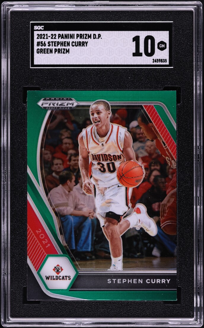 2021 Panini Prizm Draft Picks Green Stephen Curry #56 SGC 10 GEM MINT