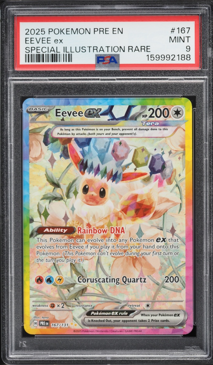 2025 Pokemon Scarlet & Violet Prismatic Evolutions SIR Eevee EX #167 PSA 9 MINT