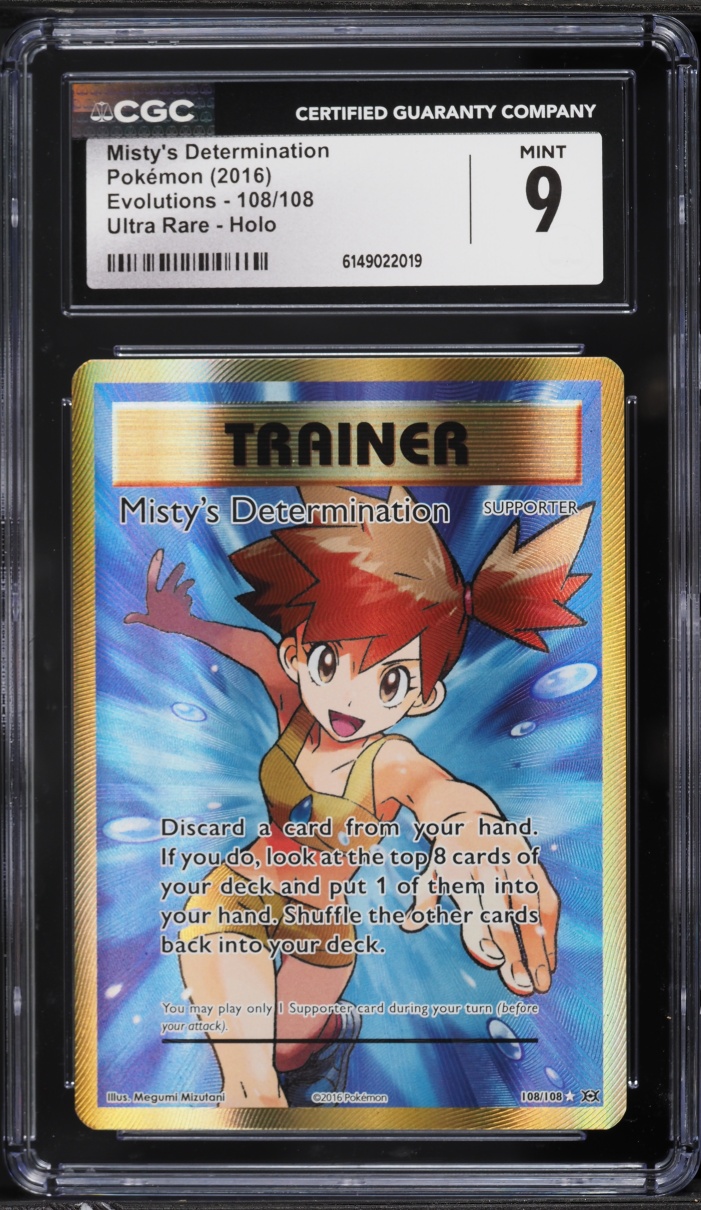 2016 Pokemon XY Evolutions Full Art Misty's Determination #108 CGC 9 MINT