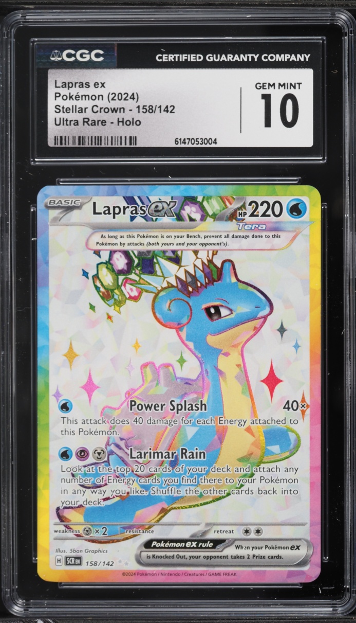 2024 Pokemon Scarlet & Violet Stellar Crown Full Art Lapras ex #158 CGC 10 GEM MINT
