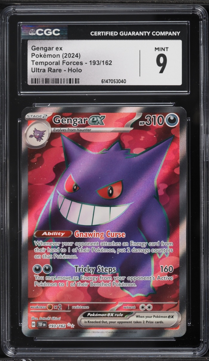 2024 Pokemon Scarlet & Violet Temporal Forces Full Art Gengar ex #193 CGC 9 MINT