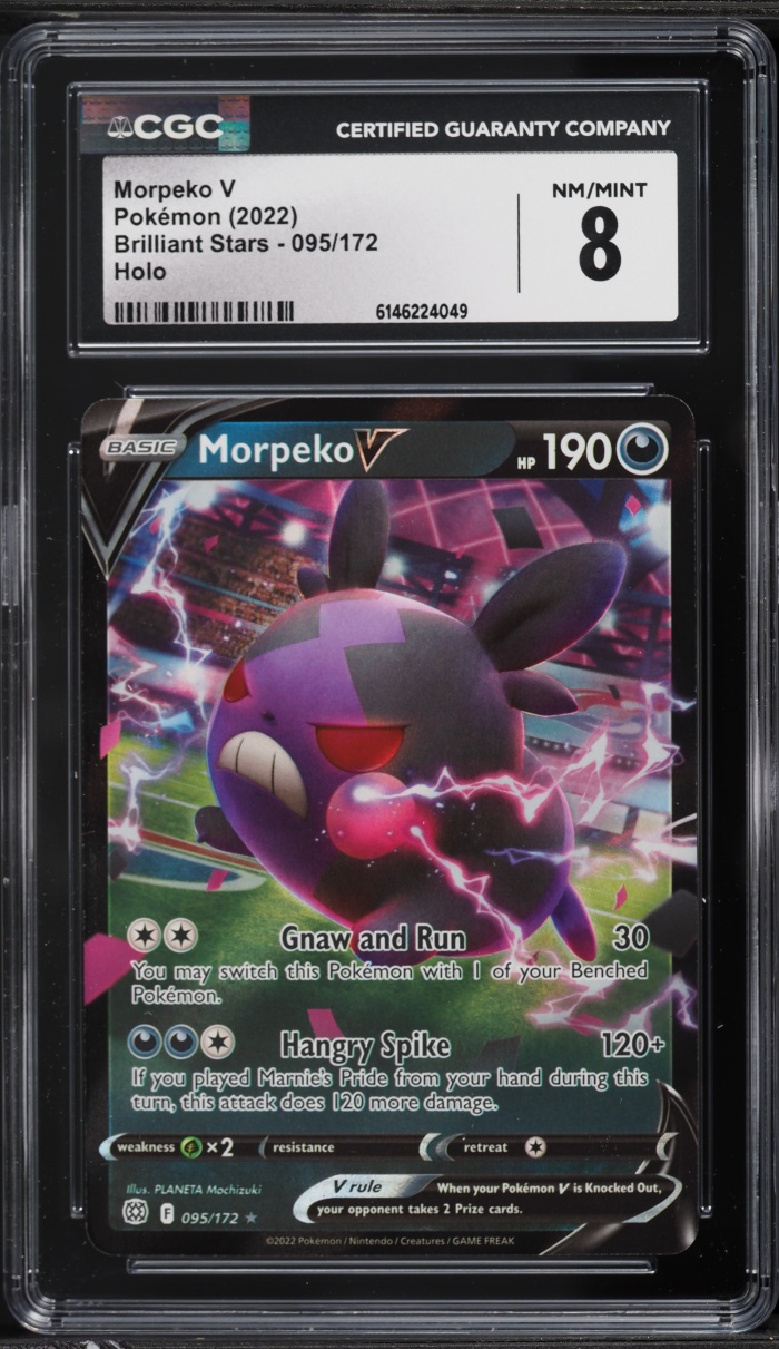 2022 Pokemon Sword & Shield Brilliant Stars Morpeko V #95 CGC 8 NM-MT