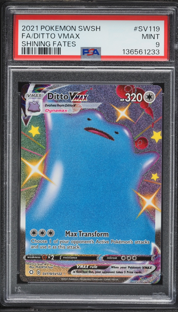 2021 Pokemon Sword & Shield Shining Fates Full Art Ditto VMAX #SV119 PSA 9 MINT