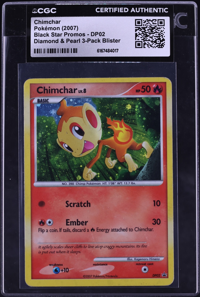 2007 Pokemon Diamond & Pearl Promo Holo Chimchar #DP02 CGC AUTH