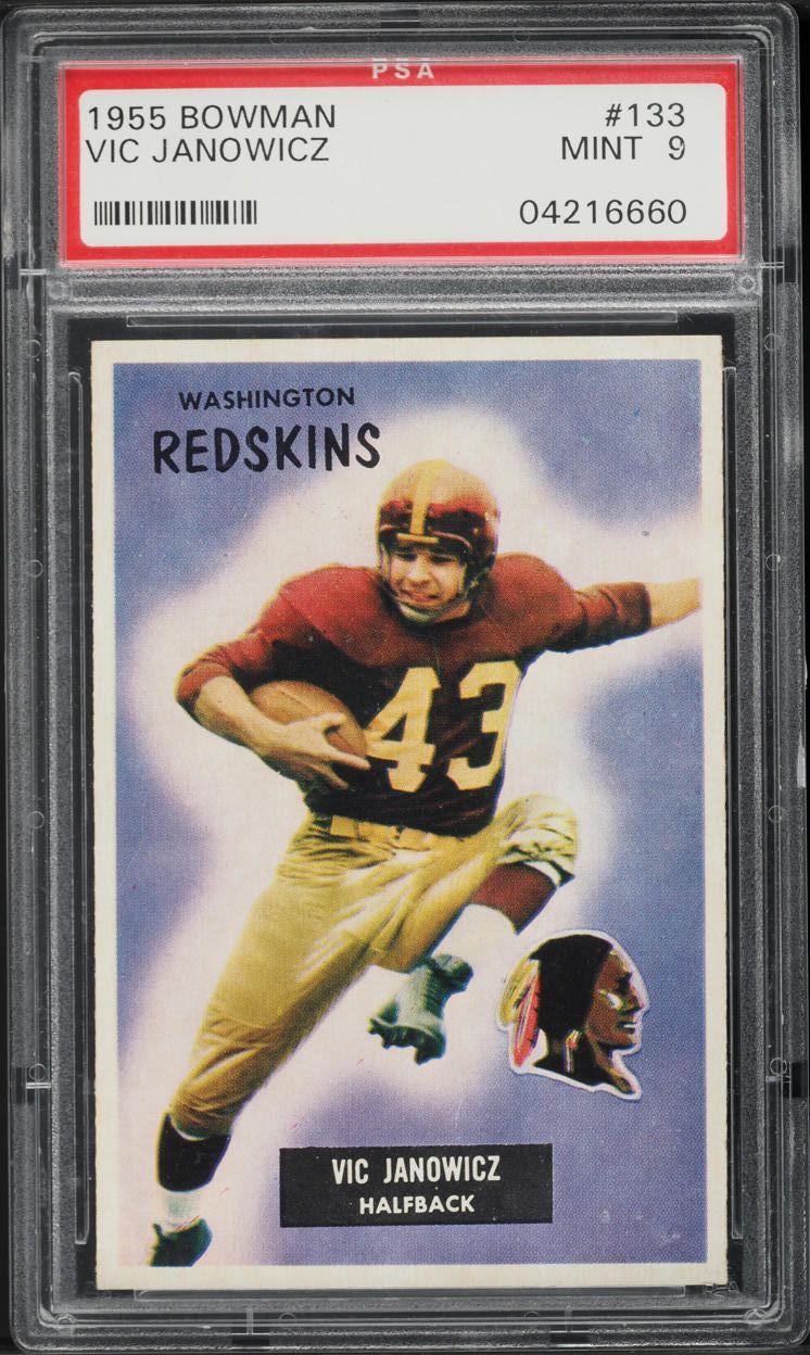 1955 Bowman Football Vic Janowicz #133 PSA 9 MINT