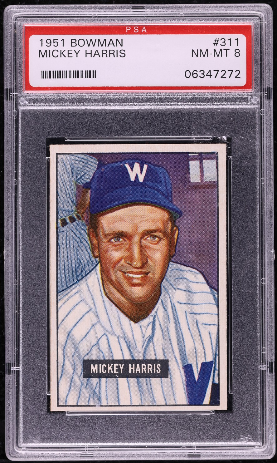 1951 Bowman Mickey Harris #311 PSA 8 NM-MT