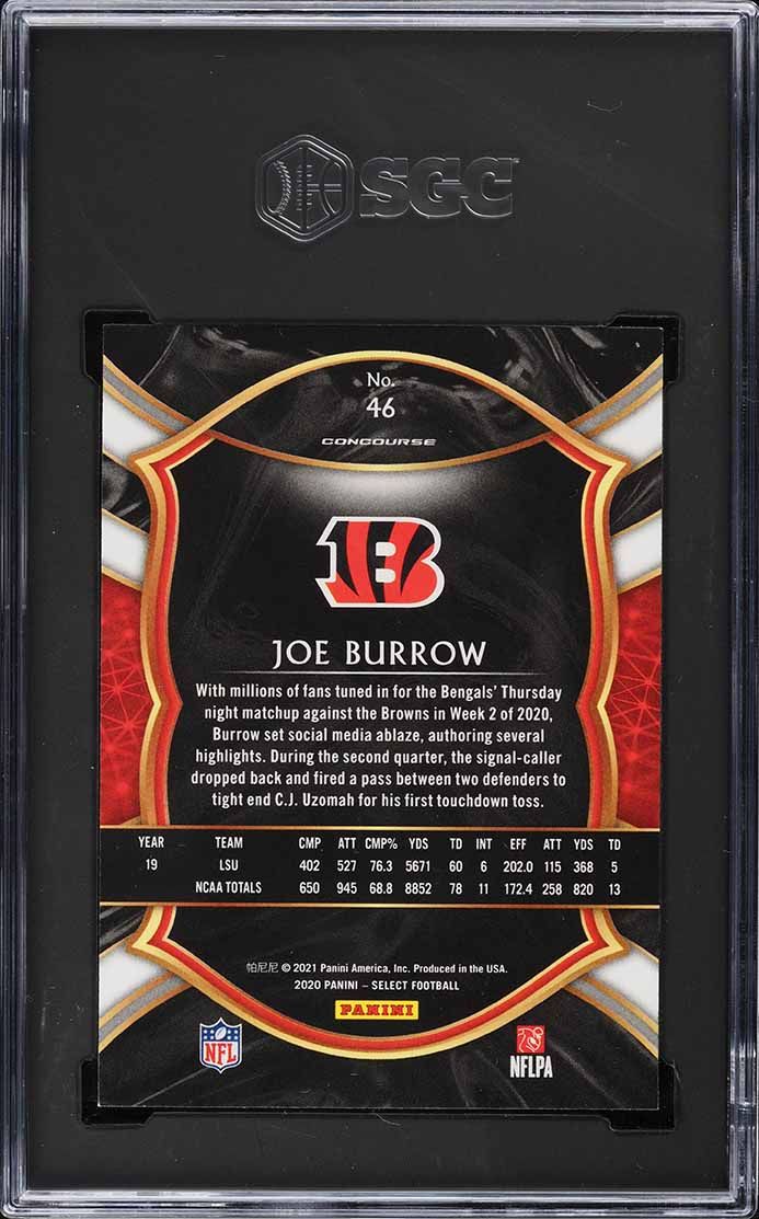 2020 Select Concourse Joe Burrow ROOKIE #46 SGC 10 GEM MINT