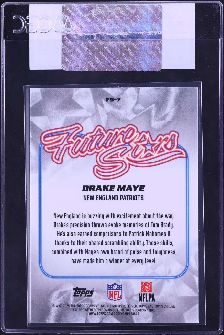2025 Topps Chrome Future Stars Drake Maye #FS-7 CGC AUTH