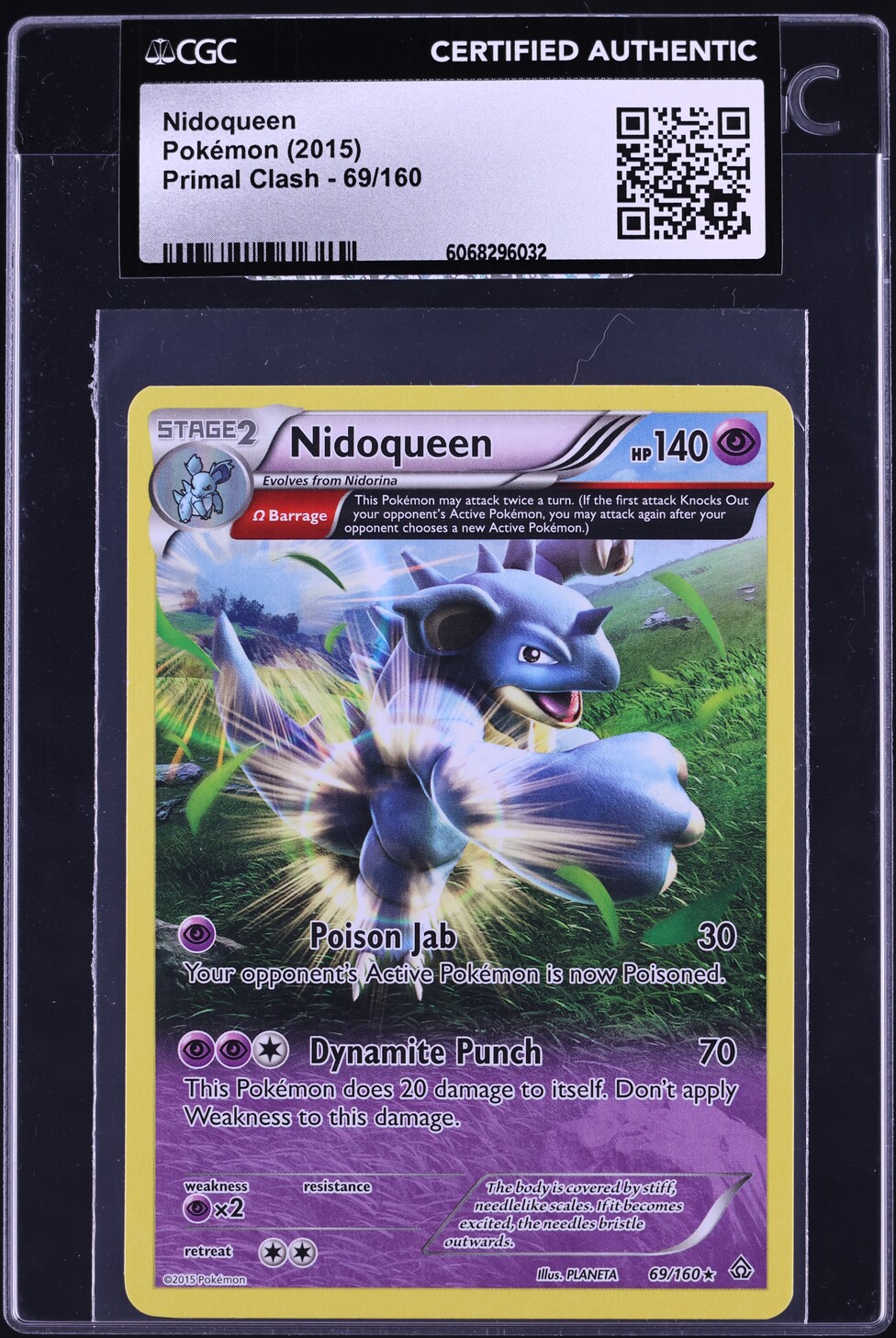 2015 Pokemon XY Primal Clash Nidoqueen #69 CGC AUTH