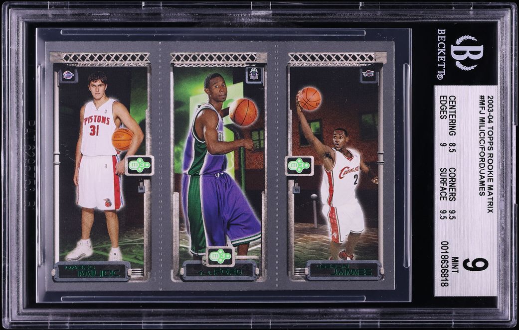 2003 Topps Matrix Darko Milicic T.J. Ford LeBron James ROOKIE BGS 9 MINT