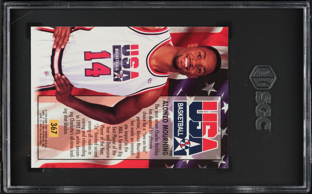 1993 Ultra USA Alonzo Mourning #367 SGC 9 MINT