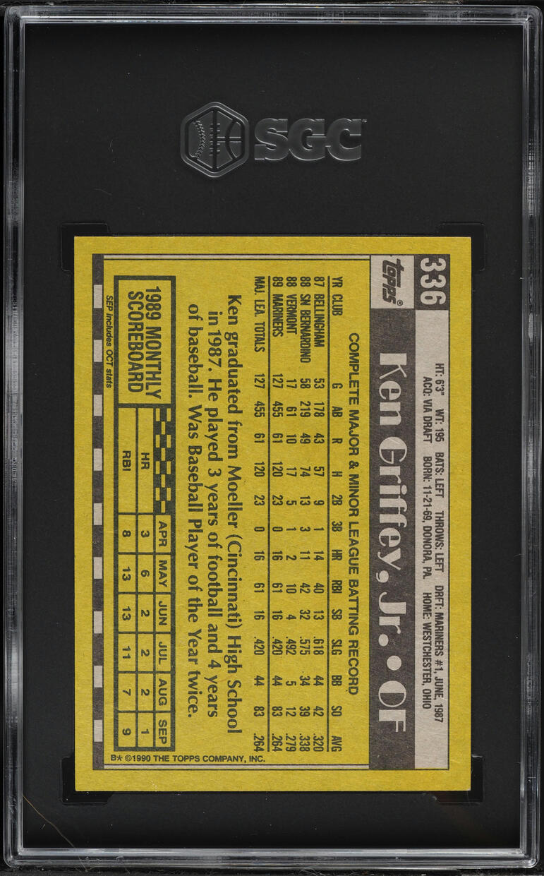 1990 Topps Ken Griffey Jr. #336 SGC 9 MINT
