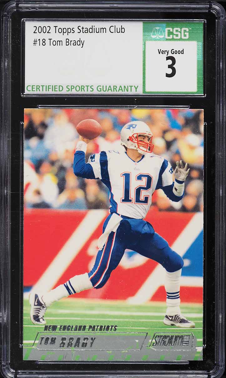 2002 Stadium Club Football Tom Brady #18 CSG 3 VG