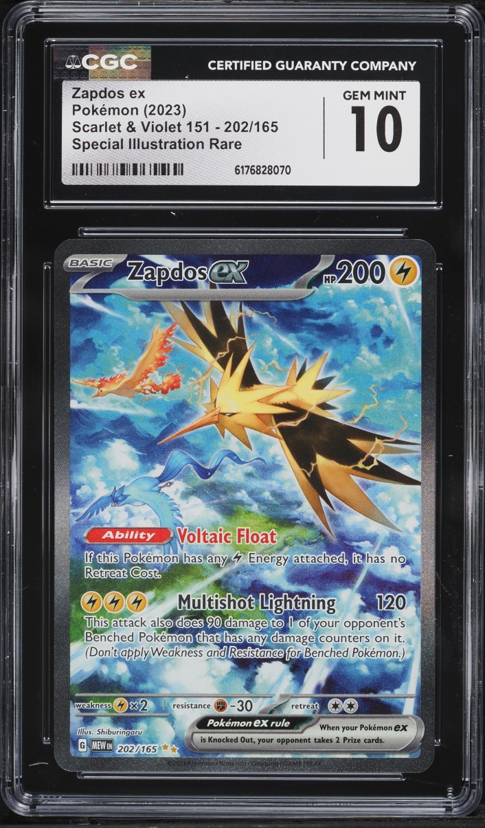 2023 Pokemon Scarlet & Violet 151 SIR Zapdos ex #202 CGC 10 GEM MINT