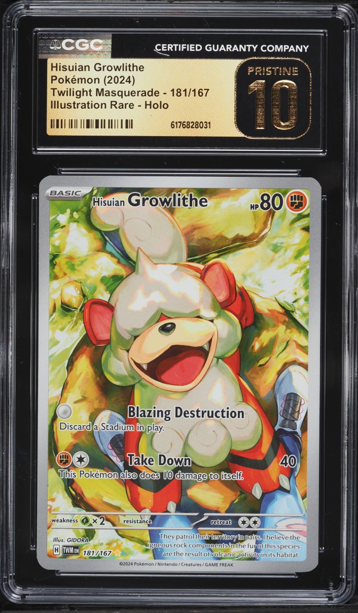 2024 Pokemon Scarlet & Violet Twilight Masquerade IR Hisuian Growlithe #181 CGC 10 PRISTINE