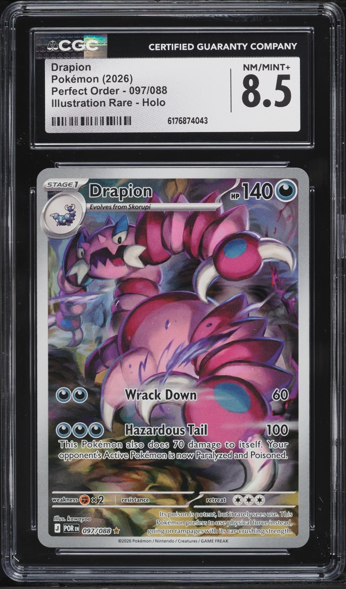 2026 Pokemon Mega Evolution Perfect Order IR Drapion #97 CGC 8.5 NM-MT+