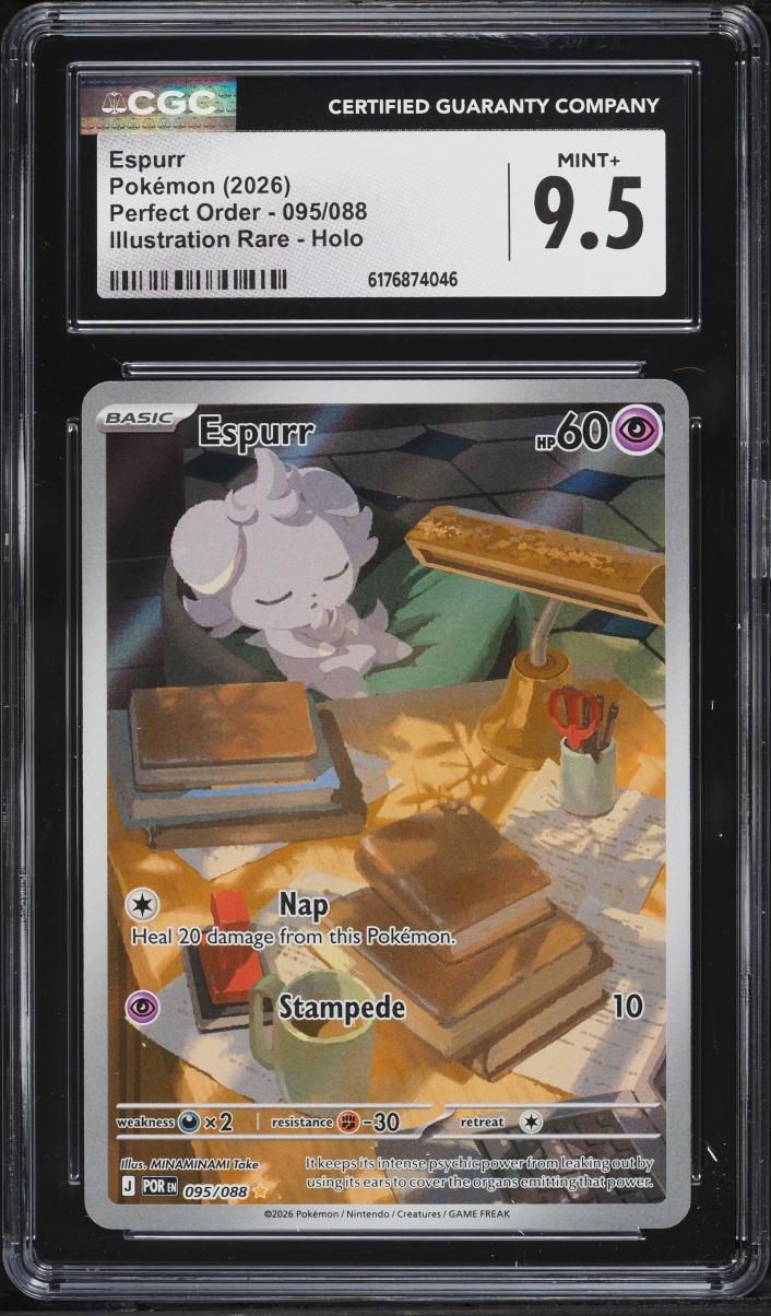 2026 Pokemon Mega Evolution Perfect Order IR Espurr #95 CGC 9.5 MINT+