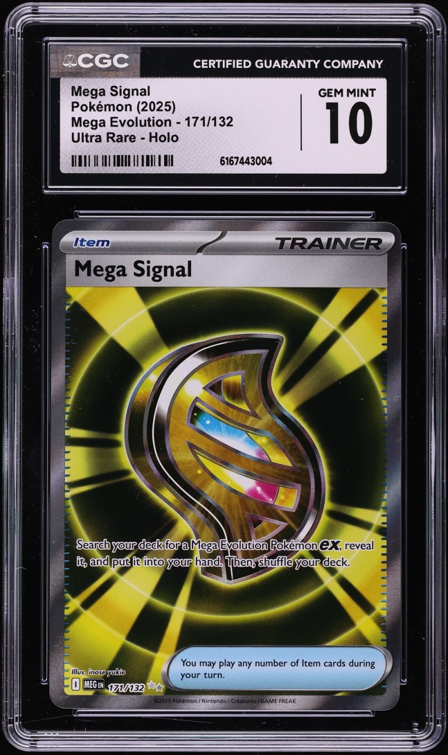2025 Pokemon Mega Evolution Full Art Mega Signal #171 CGC 10 GEM MINT