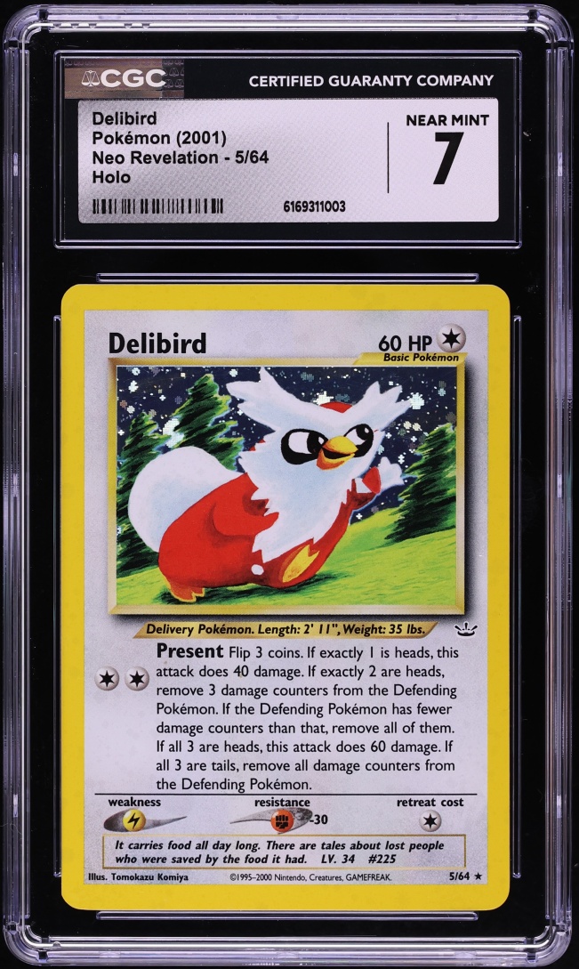 2001 Pokemon Neo Revelation Holo Delibird #5 CGC 7 NRMT