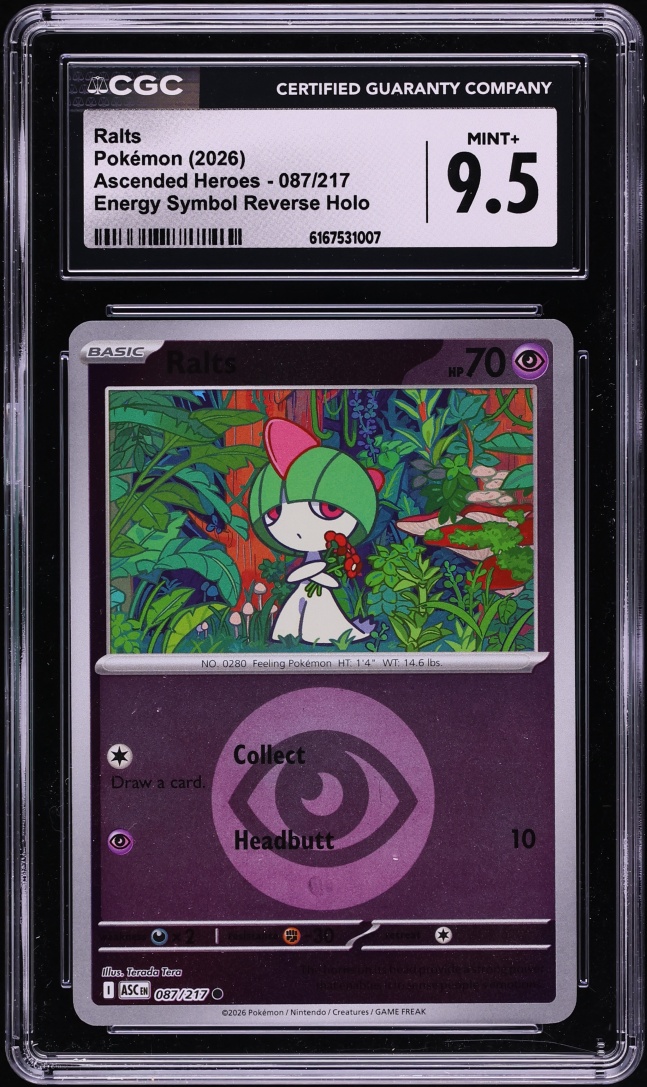 2026 Pokemon Mega Evolution Ascended Heroes Energy Symbol Holo Ralts #87 CGC 9.5 MINT+