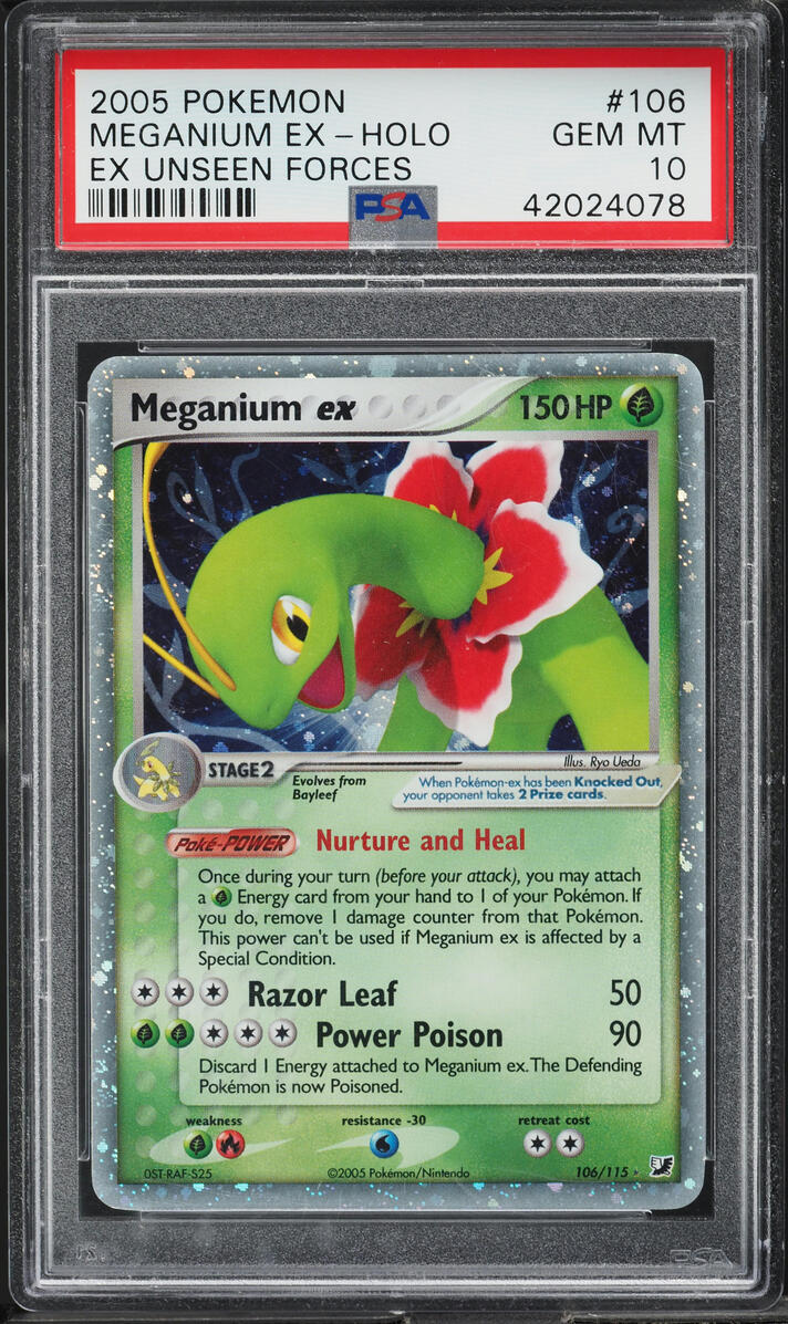 2005 Pokemon EX Unseen Forces Holo Meganium ex #106 PSA 10 GEM MINT