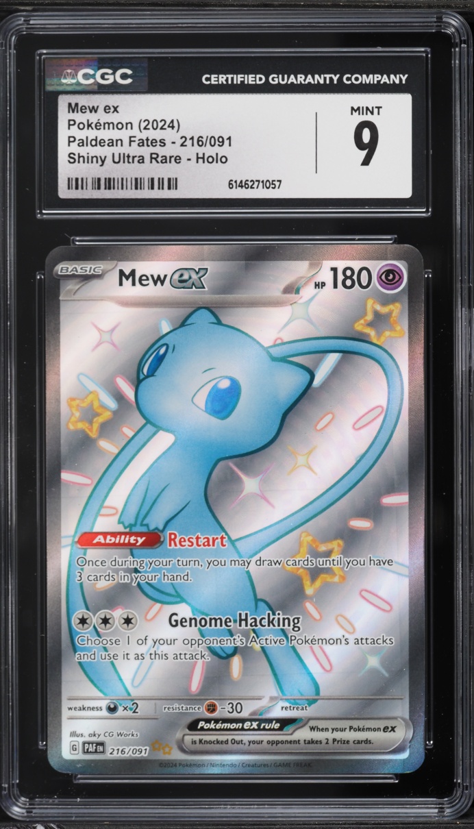 2024 Pokemon Scarlet & Violet Paldean Fates Full Art Mew ex #216 CGC 9 MINT