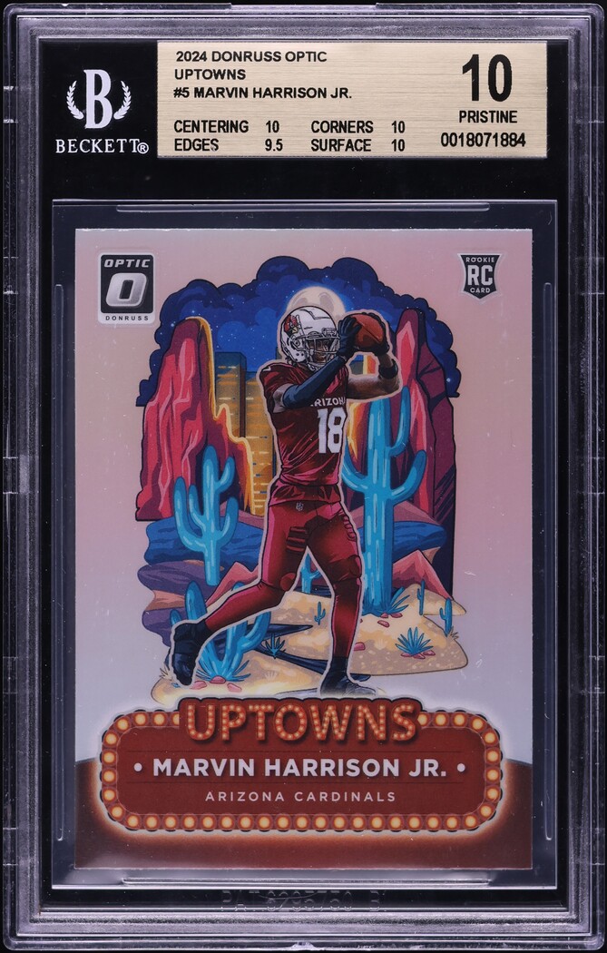 2024 Donruss Optic Uptowns Marvin Harrison Jr. ROOKIE #5 BGS 10 PRISTINE