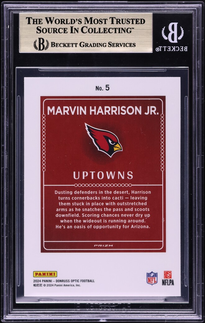 2024 Donruss Optic Uptowns Marvin Harrison Jr. ROOKIE #5 BGS 10 PRISTINE