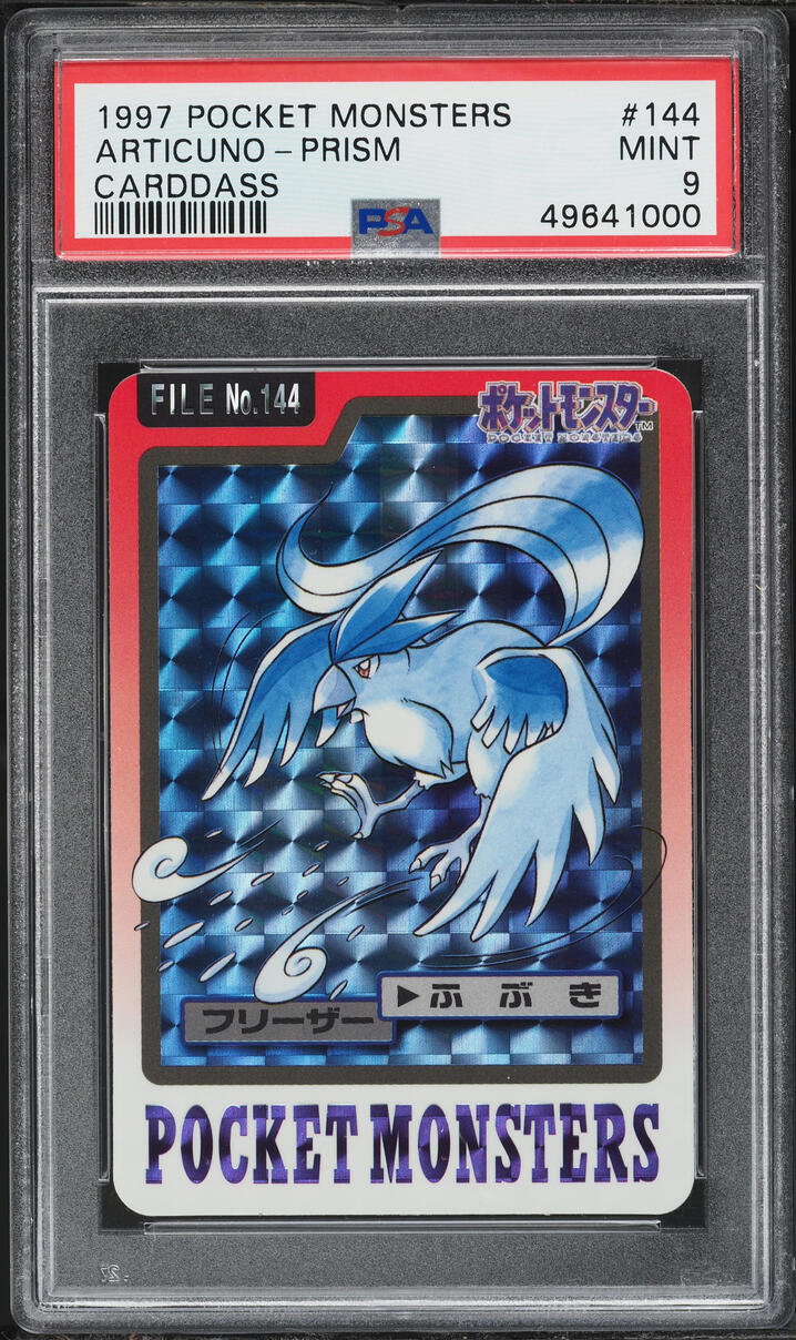1997 Pokemon Japanese Pocket Monsters Carddass Prism Articuno #144 PSA 9 MINT