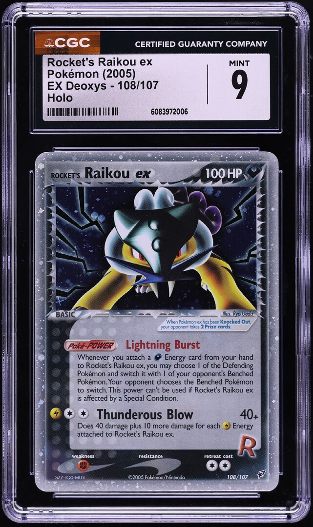 2005 Pokemon EX Deoxys Holo Rocket's Raikou ex #108 CGC 9 MINT