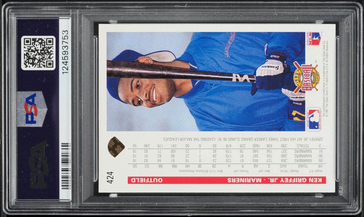 1992 Upper Deck Gold Hologram Ken Griffey Jr. #424 PSA 8 NM-MT