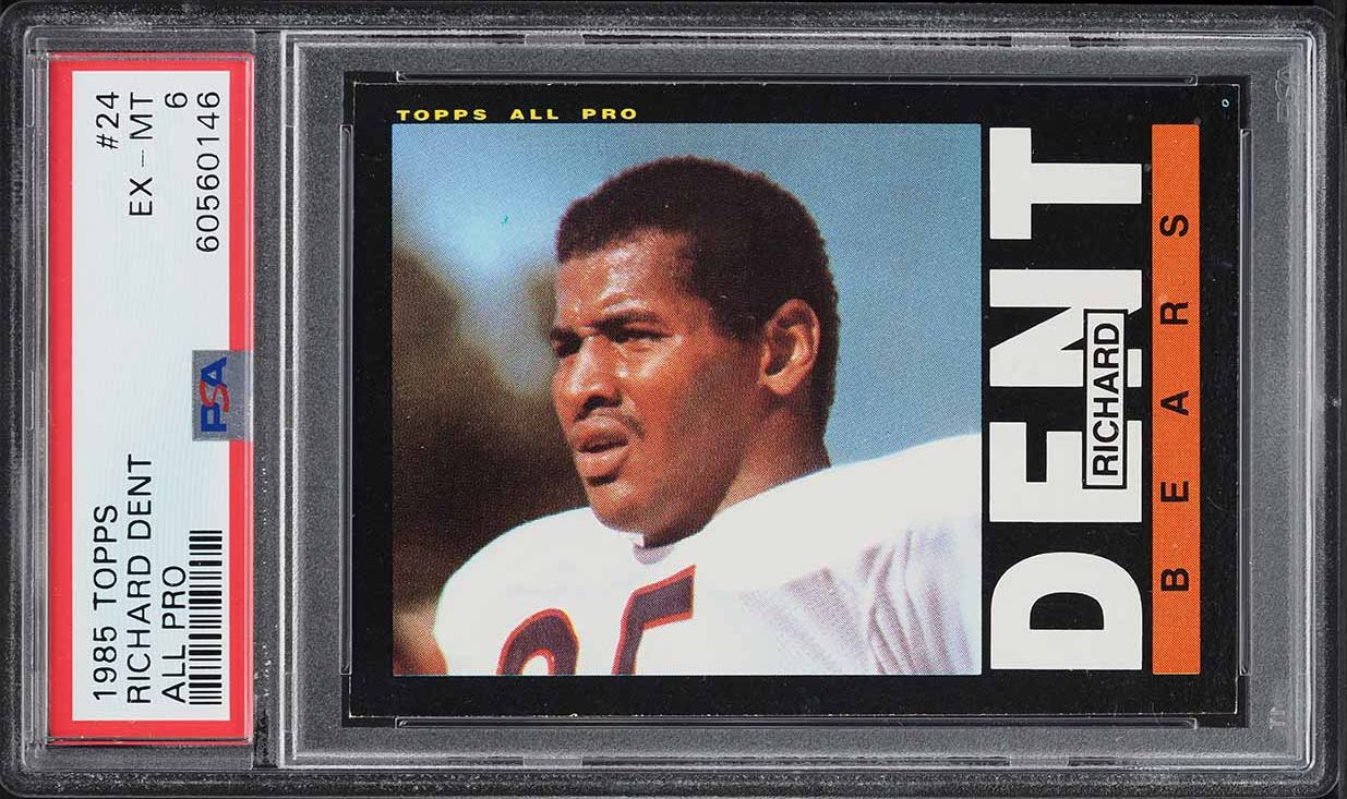 1985 Topps Football Richard Dent ROOKIE, ALL-PRO #24 PSA 6 EXMT
