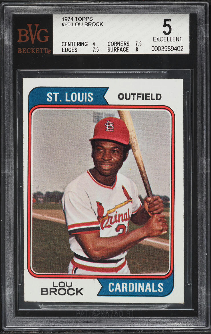 1974 Topps Lou Brock #60 BVG 5 EX