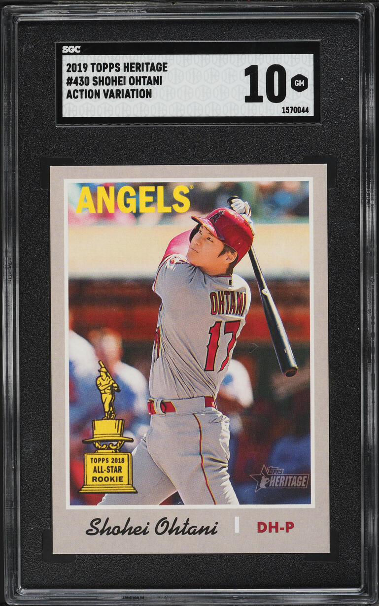 2019 Topps Heritage Action Variation Shohei Ohtani #430 SGC 10 GEM MINT